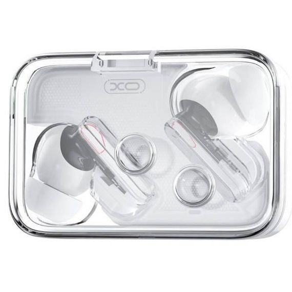 Навушники Bluetooth TWS XO G21 Crystal Translucent Dual-Mic ANC+ENC Білі