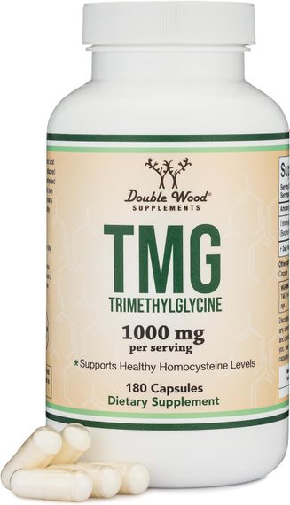 Триметилглицин Double Wood TMG Trimethylglycine 1000 mg (на 2 капсулы), 180capsules