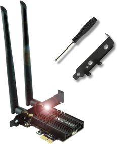 Беспроводная WiFi-карта Ubit AX210 WiFi 6E PCIe до 5400 Мбит/с (6 ГГц/5 ГГц/2,4 ГГц), BT5.3, OFDMA, MU-MIMO, п
