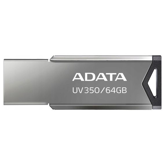 USB флеш накопичувач ADATA 64GB UV350 Metallic USB 3.2 (AUV350-64G-RBK) | Зображення 1