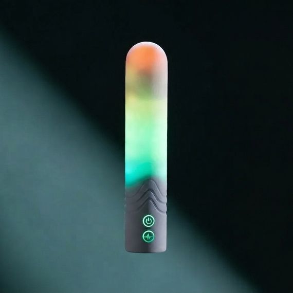 Вибропуля с RGB-подсветкой и управлением через приложение Illumination The Bullet, белая, 9,7 × 2,8 Sex Aura