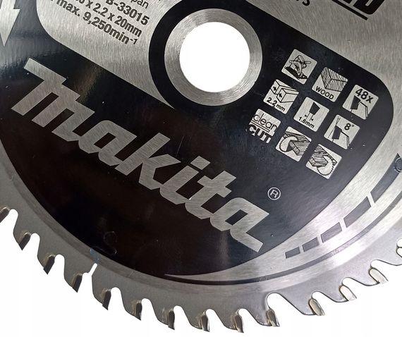 Диск пильный по дереву для погружных пил 165х20 мм 48T Makita SPECIALIZED B-33015 | Зображення 1