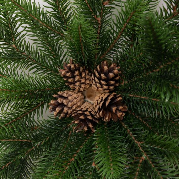 Штучний підсвічник вінок Новорічний з декором зелений на 1 свічку SOK-O-1 | Зображення 4