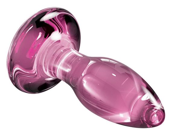 Анальна пробка із присоскою Pipedream Icicles No. 90, скляна, рожева sexstyle | Зображення 5