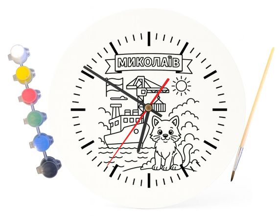 Дитячий набір для творчості годинник розмальовка Чернівці 30 см (Г0135) | Зображення 3