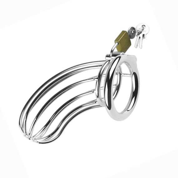 Срібний металевий пояс вірності для чоловіків Metal Penis Cock Cage Sex Aura | Зображення 3