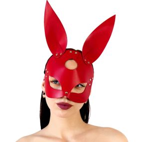Шкіряна маска Зайчика Art of Sex - Bunny mask, колір Червоний Sex Aura