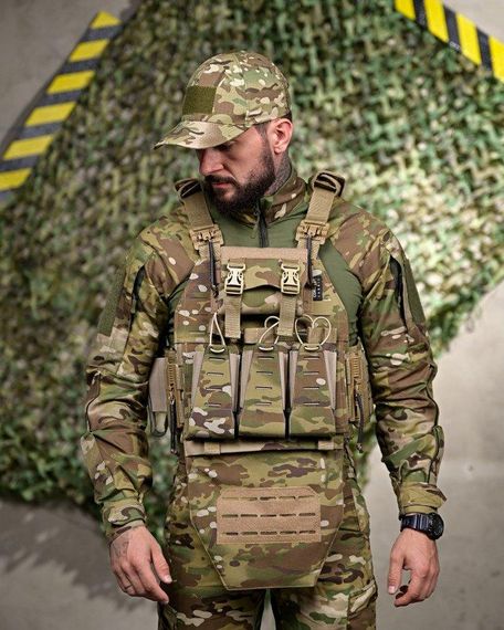 Плитоноска 4 быстрых сброса с напашником мультикам frezzi РП7349