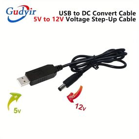 Повышающий переходник-кабель для роутера USB 5V to 12V DC 5.5x2.5 для питания роутера с повербанка