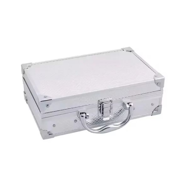 Набір жіночої косметики у подарунковій валізі MC1155 Makeup set Сріблястий | Зображення 3