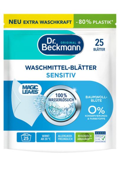 Салфетки для стирки универсальные Dr. Beckmann Magic Leaves Sensitiv 25шт