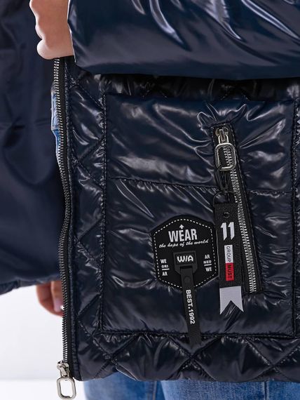 Жіноча стьобана куртка з блиском, арт.504, графіт | Зображення 2