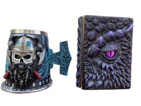 Подарунковий набір Кухоль 3D Молот Тора Бородастий Вікінг і Блокнот 3D «Око Ілюзій»