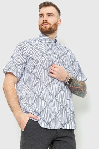 Сорочка чоловіча з принтом 167R7013, колір біло-чорний, 167R0713 | Зображення 2