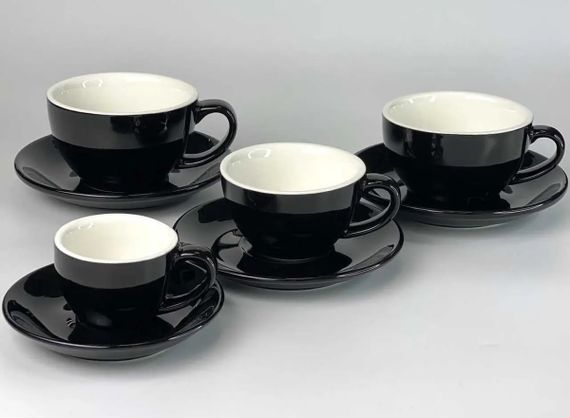 Сервіз кавовий Olens Блек Саммер 102-1438 75 мл 12 предметів чорний