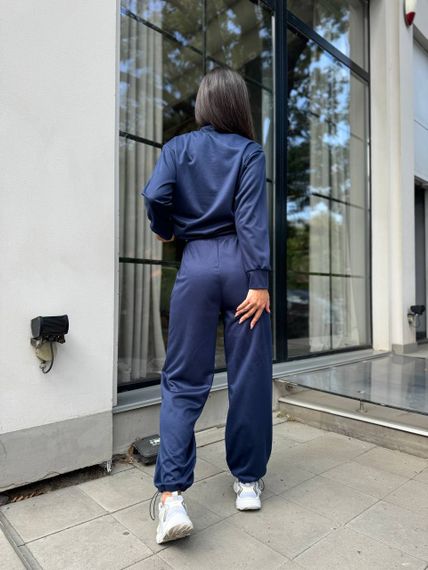 Женский спортивный костюм весна-осень свитшот и джоггеры NB24049 цвет темно-синий, размер 42/44 | Зображення 2