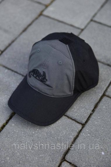 Бейсболка Helikon-Tex Logo Cap – PolyCotton Ripstop Black/Shadow Grey | Зображення 1