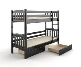 Двухъярусная детская кровать iSmart Бай-Бай Чорный (RAL9011) 70х190 см с ящиками (DDMBG-2387)