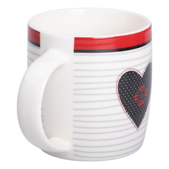 Чашка порцелянова 400 (мл) для чаю та кави з серцем Lugi RX-N240147WB | Зображення 1