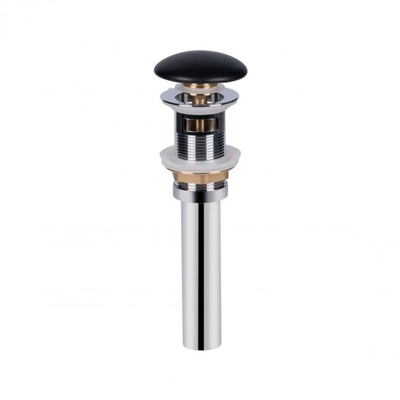 Донний клапан для раковини Qtap PU03O 70х70х227.5 Matt black з переливом | Зображення 1