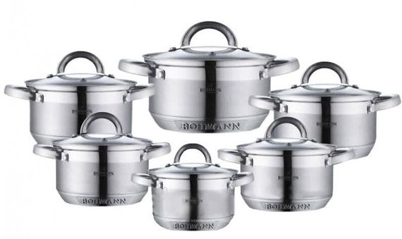 Набор кастрюль с крышками Bohmann BH-0717 набор кухонный 12 предметов посуда для кухни