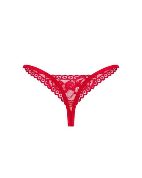 Кружевные стринги Obsessive Lacelove thong M/L Red, низкая посадка sexstyle | Зображення 3