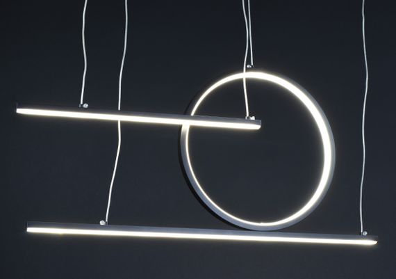 Люстра світлодіодна підвісна LED світильник для квартири на стелю лед 27161 Чорний 35-150х5х70 см. | Зображення 7