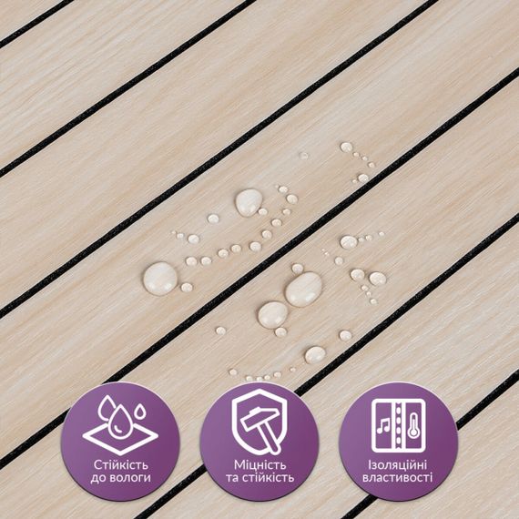 Покриття вінілове самоклеюче 3D рейки 600х600х2,8мм Ясен кремовий SW-00002199 | Зображення 3