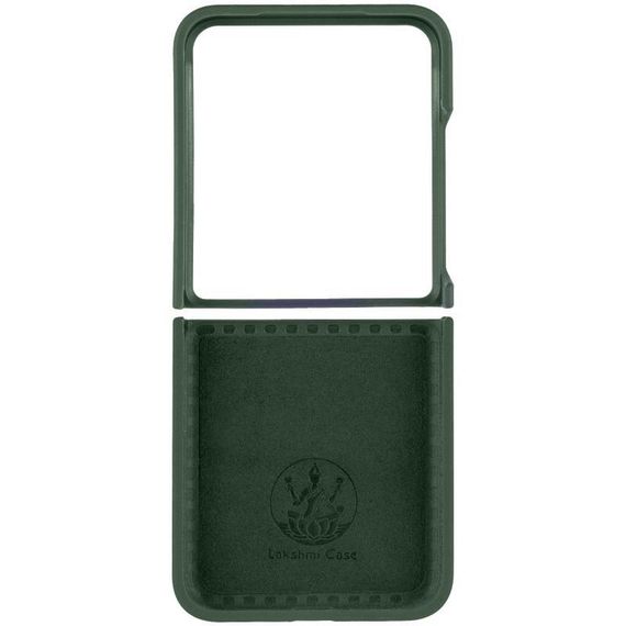 Чохол Foldables Silicone Cover Lakshmi (AAA) для Motorola Razr 50 Ultra Чорний / Black Зелений / Cyprus Green | Зображення 2