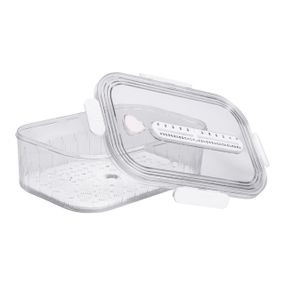 Контейнер для еды пластиковый 32.5х22.5х11 см пищевой контейнер с индикатором даты 4.2 л Белый HP-27-2