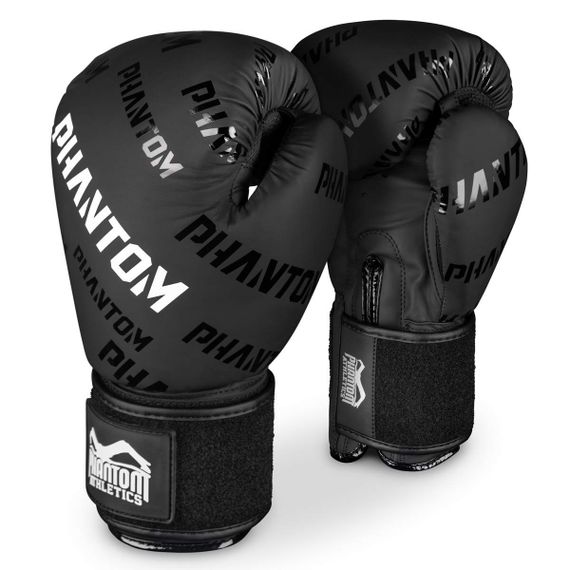 Боксерські рукавиці Phantom APEX Velcro Black 12 унцій (Бинти 4м. в подарунок) | Зображення 1