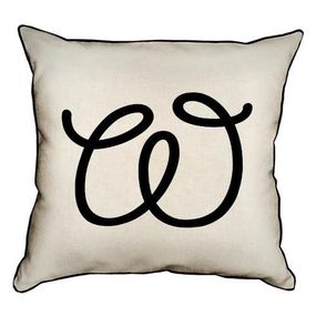 Подушка с мешковины Letter W 45x45 см (45PHB_ABC045_WH)