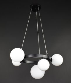 Люстра підвісна на 5 лампочок 27846 Чорний 40-150х52х52 см.