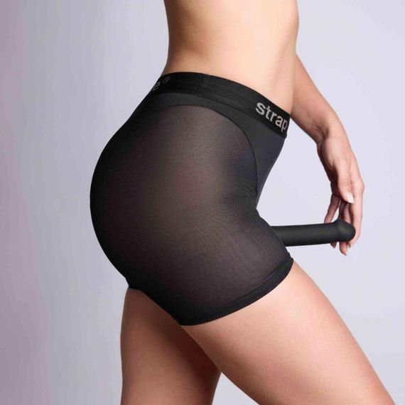 Шорти з фіксацією ділдо Strap-On-Me Harness Lingerie Halo - M - Black Sex Aura | Зображення 4
