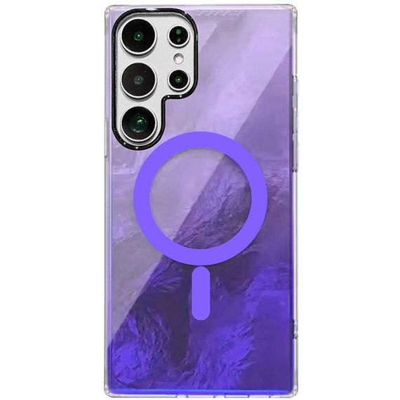 Чехол TPU Shiny Mountain Magnetic Fit для Samsung Galaxy S24 Ultra Purple