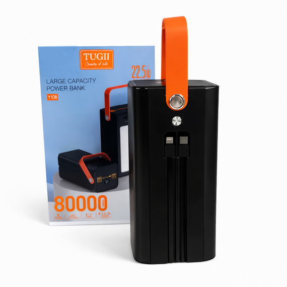 Портативний повербанк Tugii Y108 8000 мА·год з LED-ліхтарем і дисплеєм, швидке заряджання до 22,5 | Зображення 4