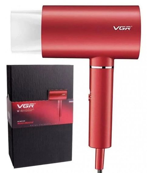 Фен для сушки укладки волос VGR V-431 1800 Вт электрофен Красный