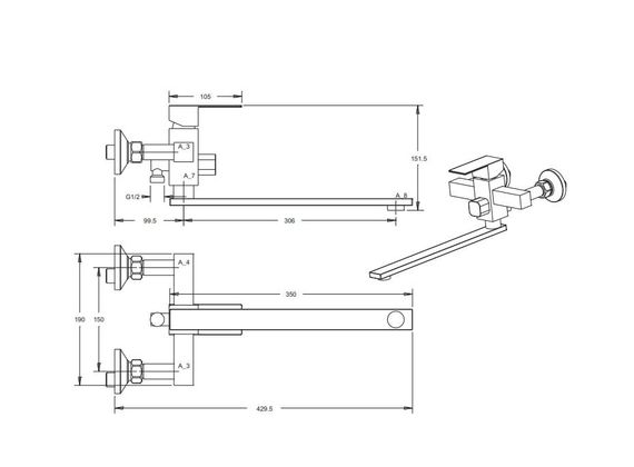 Змішувач для ванни VENTA VC302DS | Зображення 3