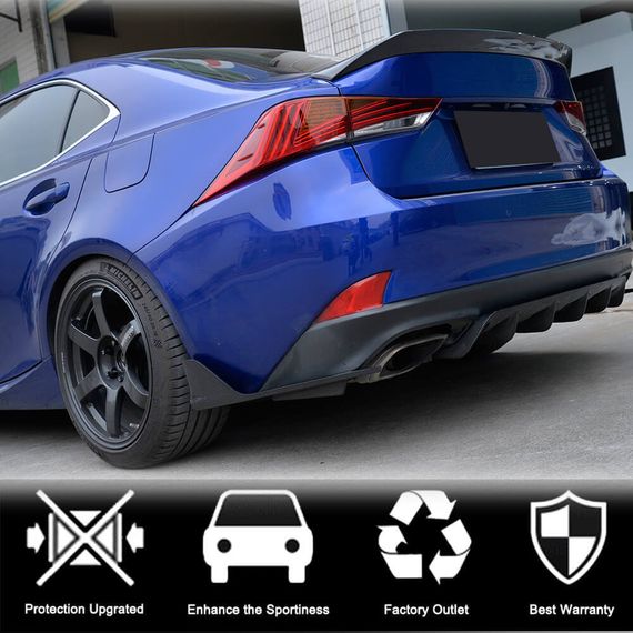 Накладки на задній бампер (для Base/F-Sport 2016-2020, Карбон) для Lexus IS 2013- рр | Зображення 2