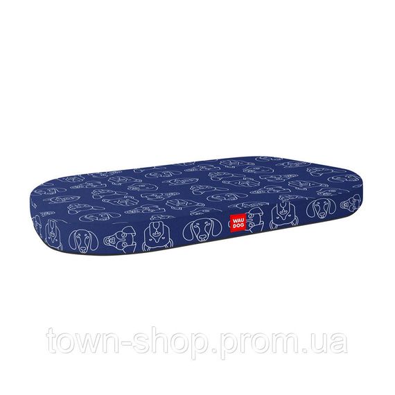 Лежанка для собак WAUDOG Relax, рисунок "Собаки", со сменным чехлом, М, Ш 80см, Дл 55 см | Зображення 1