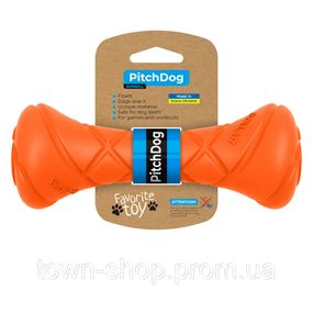Игровая гантель для апортировки PitchDog, длина 19 см, диаметр 7 см оранжевый