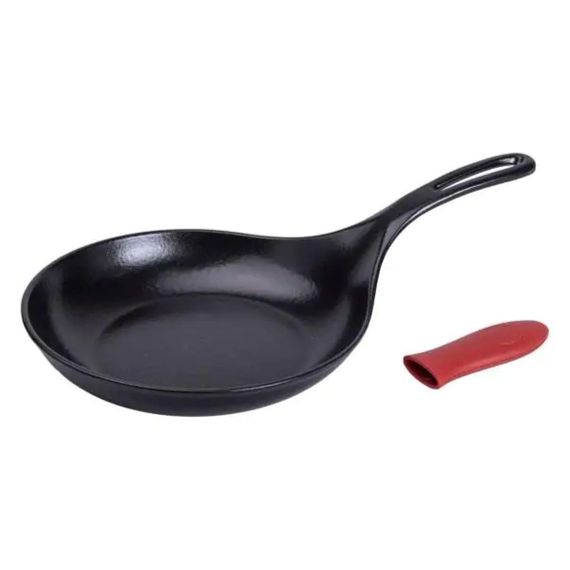 Чугунная сковорода с силиконовой ручкой Ø24,5 см для электрической и газовой плиты 1 л HP-1-13 | Зображення 3