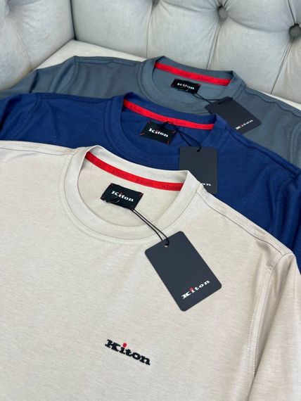 Футболка чоловіча Kiton бежева f718 | Зображення 9