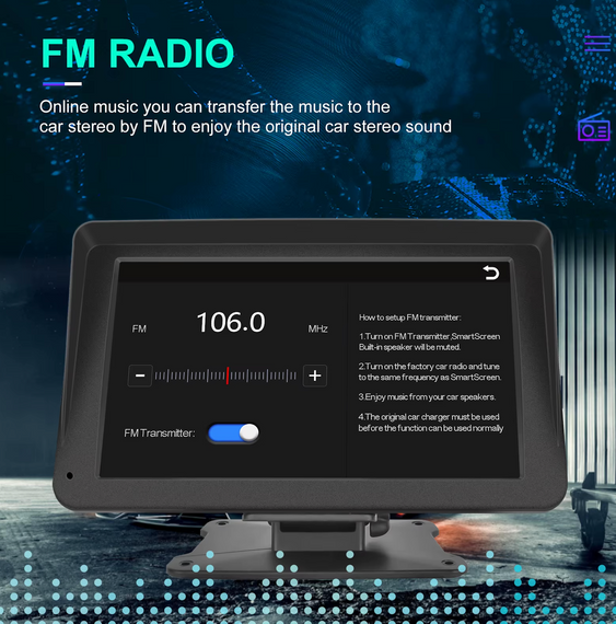 Автомобільна магнітола Podofo, Apple Carplay і Android Auto, 7-дюйм. сенсорний HD-екран | Зображення 8