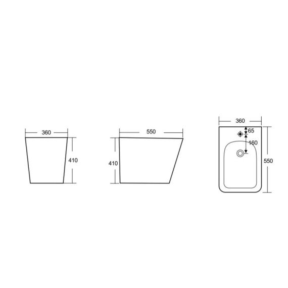 Биде напольное Qtap Tern 550x360x410 White QT1744003CW | Зображення 1