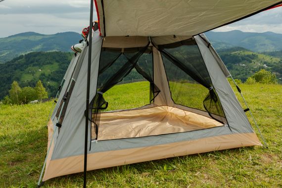 Палатка туристическая 2 человека 200*200*145 см, серый | Зображення 2