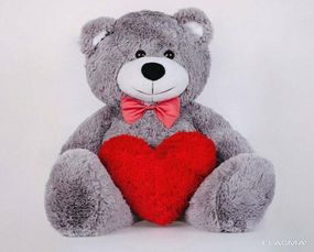 Мишка плюшевый Yarokuz Джон 110 см Серый