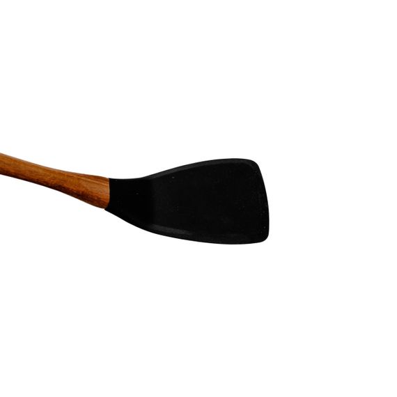 Лопатка силіконова кухонна для сковороди 33 (см) лопатка з силікону для кухні з дерев'яною ручкою HP-8-56 | Зображення 2