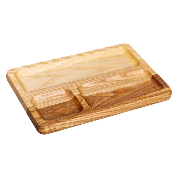 Дошка для подачі дерев'яна 30×20 см прямокутна на 3 секції T47W200 | Зображення 1