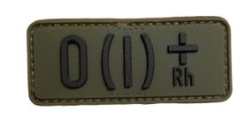 Шеврони  гумовий О ( I ) Rh + 10*3 см